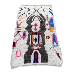 Moroccan Colorful Hand Knotted Rug - 4'7" X 7'10" Ft