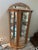 1980s 1980s Oak Curved Glass Lighted Curio Cabinet For Sale - Image 5 of 10