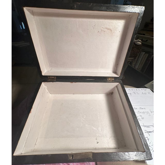 Victorian Black Walnut Tunbridge Ware Tea Caddy Box, Circa 1880. For Sale - Image 10 of 12