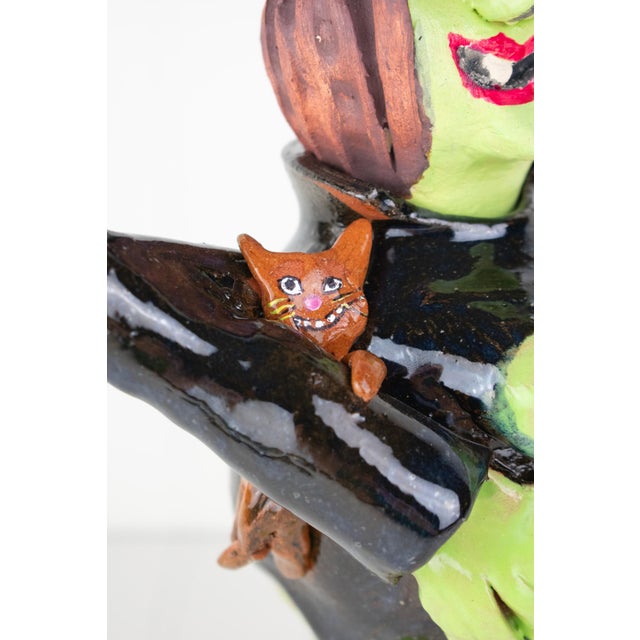 Ceramic Signed Postmodern Feminist Sculptural Pottery - Witch Teapot For Sale - Image 7 of 17