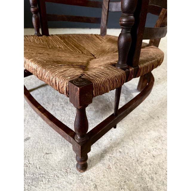 Antique French Provincial Rural Low Lounge Chair, 1890s For Sale - Image 11 of 17