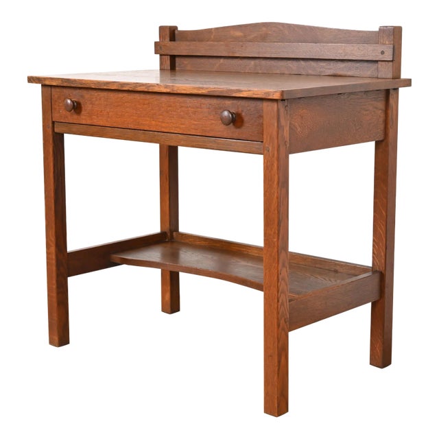 L. & J. G. Stickley Antique Mission Oak Arts & Crafts Buffet Server or Writing Desk, Circa 1900 For Sale