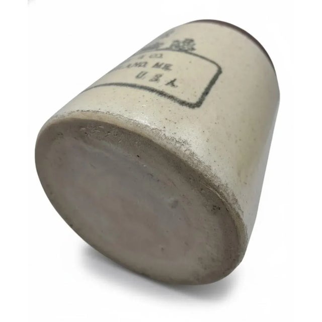 Ceramic Antique E. Swasey & Co. 1-Gallon Salt-Glazed Stoneware Jug — Portland, Maine, C. 1890 For Sale - Image 7 of 10