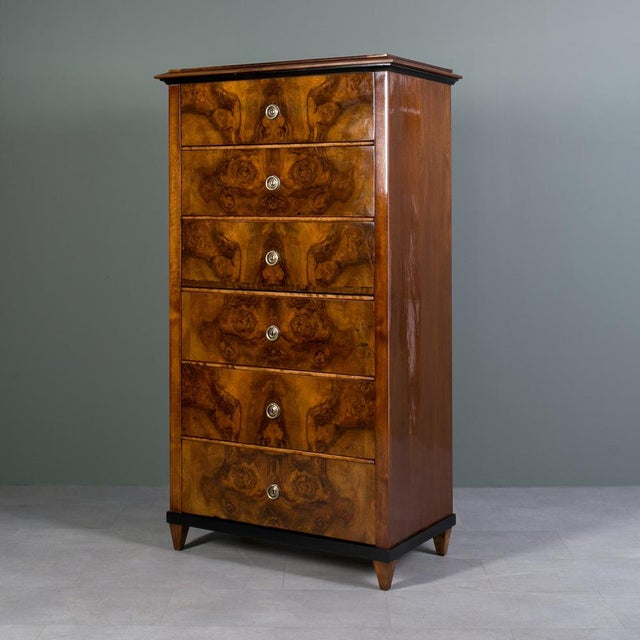 Biedermeier Walnut Chest of Drawers with Secretary For Sale - Image 11 of 13