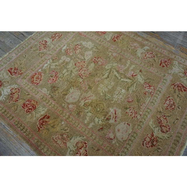 Early 20th Century Turkish Hereke Rug ( 4'2" x 4'10" - 127 x 147 ) For Sale - Image 10 of 12