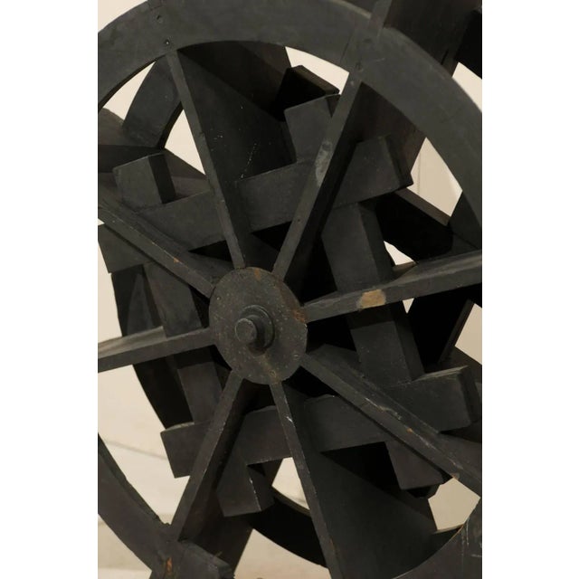 Water Wheel Decoration of Ebonized Jackwood From Kerala, India For Sale - Image 9 of 10