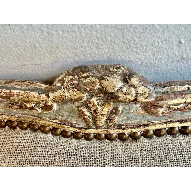 French Louis XV Style Bergeres W/ Belgium Linen Upholstery For Sale - Image 11 of 14