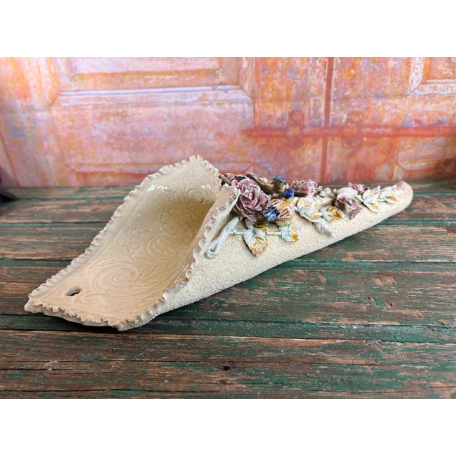 Flower and Bird Slip Wall Vase, 1890s For Sale - Image 10 of 12