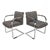 A Pair of Vintage Flat Bar Chrome Cantilever Chairs in the Manner of Mies Van Der Rohe For Sale