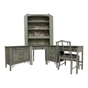 1970s Vintage Desk and Shelf Set by Thomasville - Set of 5