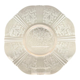 Vintage Pink “American Sweetheart” Depression Glass Cake Plate or Round Serving Platter by MacBeth Evans For Sale