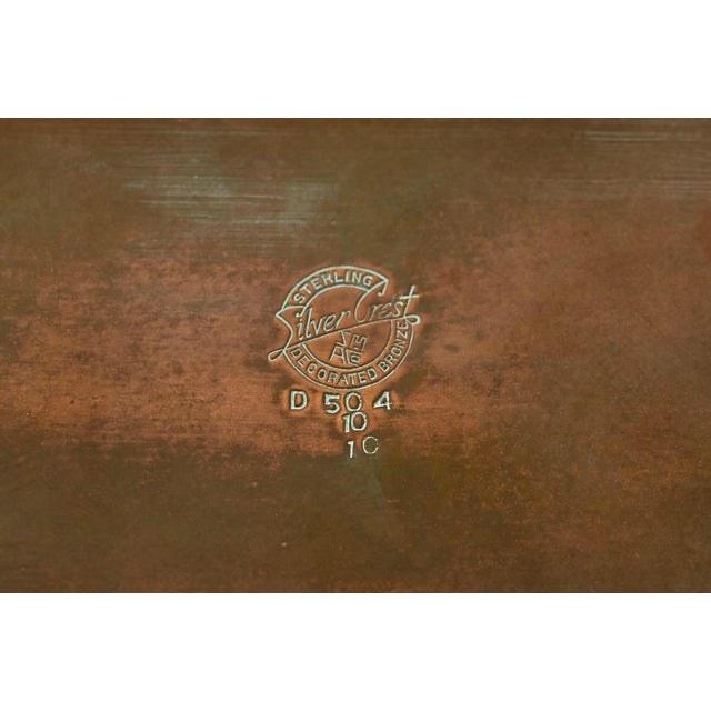 Silver Crest Arts & Crafts Sterling Silver on Bronze Cigar Box or Humidor For Sale - Image 11 of 13