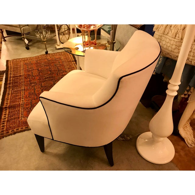 CustomMade Classic Modern Lined Armchair Chairish