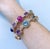 Bochic Capri” Vintage Sapphire & Multi Natural Gem Bangle Set 18K Gold & Silver For Sale - Image 13 of 15