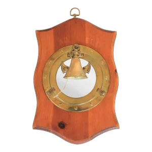 Vintage Nautical Bell W/ Mirror on Plaque