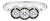 14K White Gold Diamond 3 Stone Pinky Band Ring Antique Estate For Sale