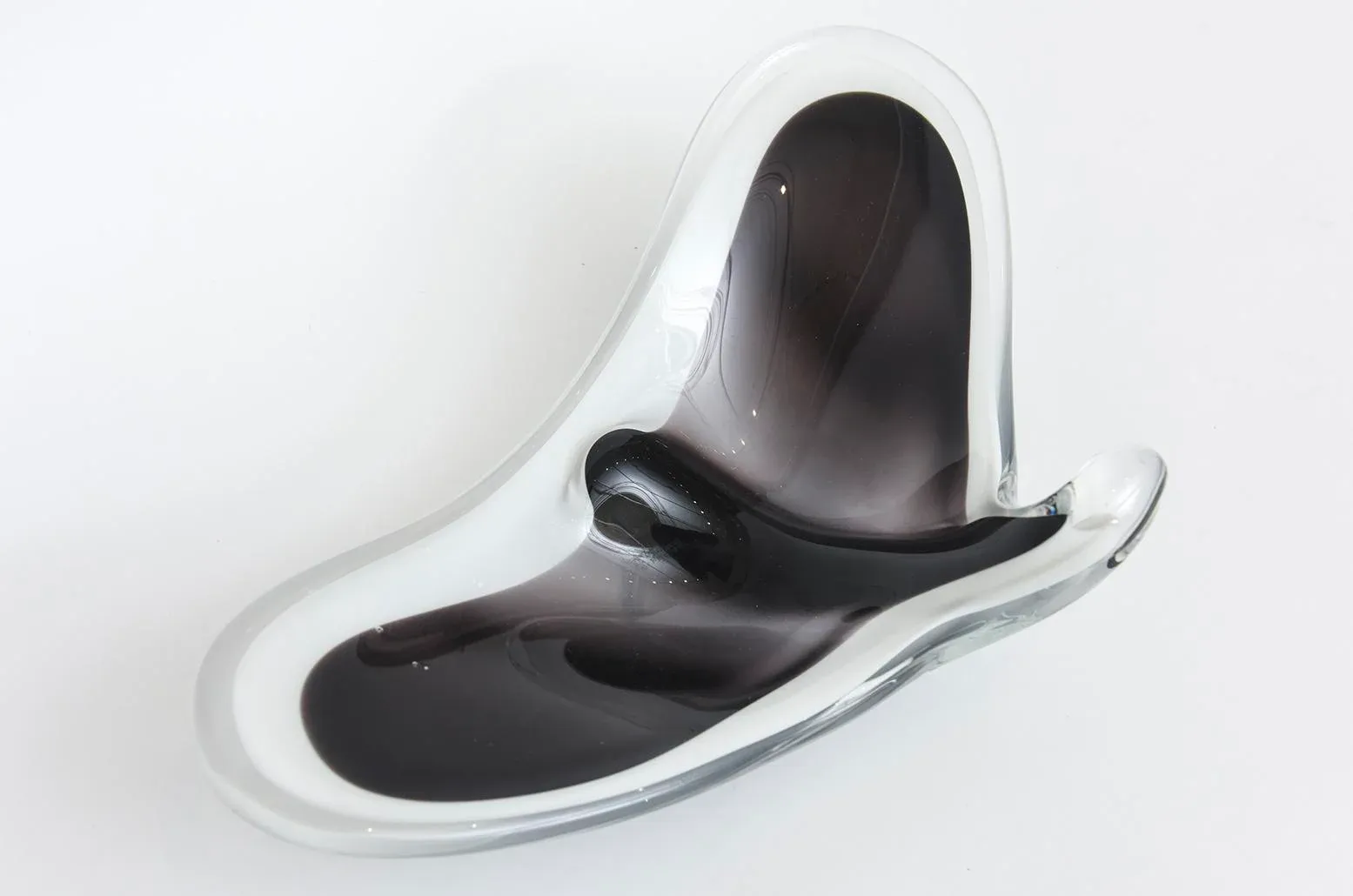 Vintage Swedish Paul Kedev for Flygsfors Stingray Glass Bowl