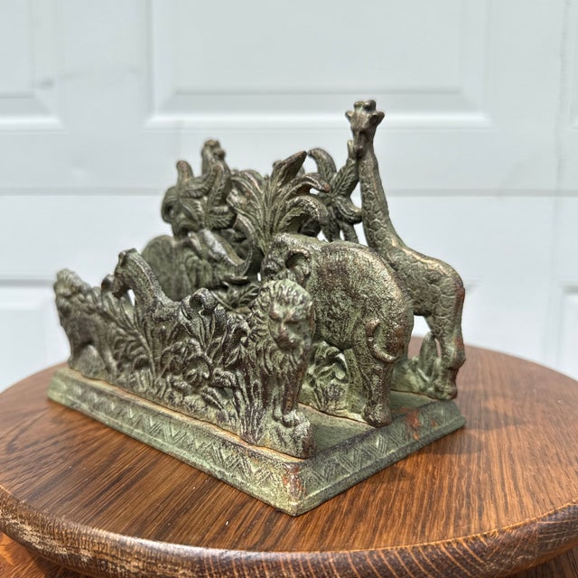 Cast Iron African Animal Letter Organizer For Sale - Image 4 of 8