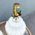 Hollywood Regency White Glass Scalloped Table Laps With Gold Accents - A Pair For Sale In West Palm - Image 6 of 7