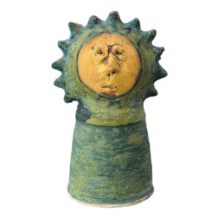 Stan Bitters “Sun Person” Studio Ceramic Sculpture, California, C. 1960s–70s For Sale