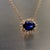 Italian Natural Sapphire Diamond Halo Pendant With Chain 18" 14k YG 1.67 TCW Certified For Sale - Image 3 of 15