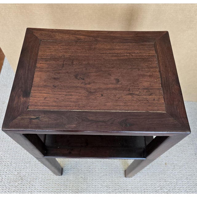 Asian Antique Antique Chinese Hardwood Rosewood Stand With Shelf For Sale - Image 3 of 14