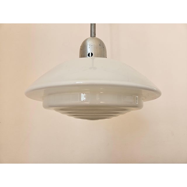 Cream Art Deco Bauhaus Glass Pendant by Franta Anyz, 1930s For Sale - Image 8 of 16