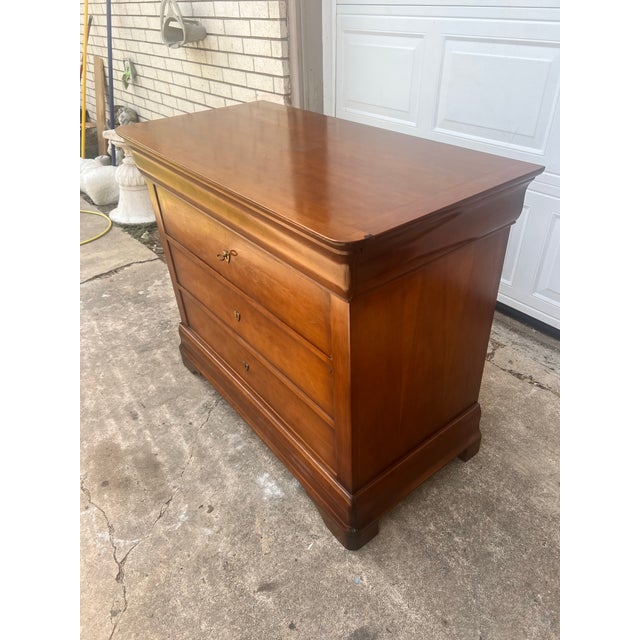 French Mid-Century Modern 1960's Louis Philippe Walnut Commode For Sale - Image 10 of 12