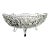 German Crystal Footed Bowl Dish Saw Tooth Star Etched 10" For Sale