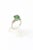 Modern Cushion Shaped 2.78 Carat Tsavorite Garnet Diamond Platinum Ring size 4.5 For Sale - Image 3 of 9