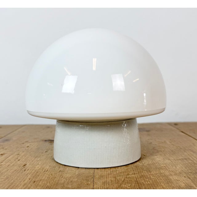 Industrial Vintage White Porcelain Ceiling Light, 1970s For Sale - Image 3 of 13