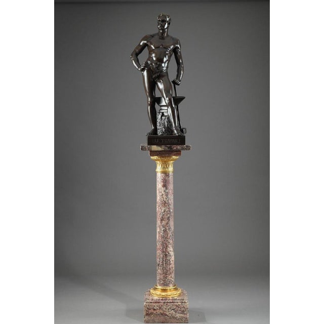 19th Century Napoleon III Brocatelle Marble Column For Sale - Image 11 of 17