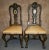 Pair of (1910s) Antique Side Chairs have a Venetian Style. Made of Wood. Carved Walnut with a Hand Painted Distressed...