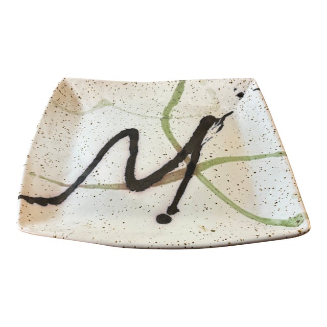 Vintage Mid-Century Studio Pottery Abstract Decorative Plate For Sale
