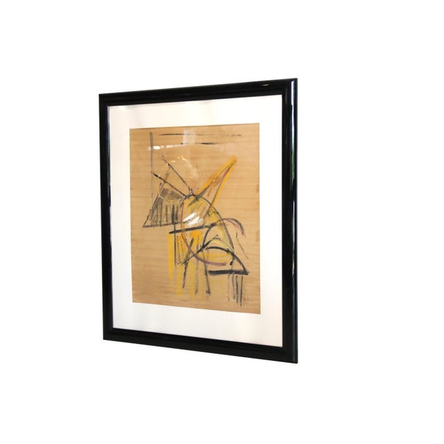 Modernist abstract watercolor and gouache on paper 63 x 51 cm. Signed at the bottom right with initials and dated '54....