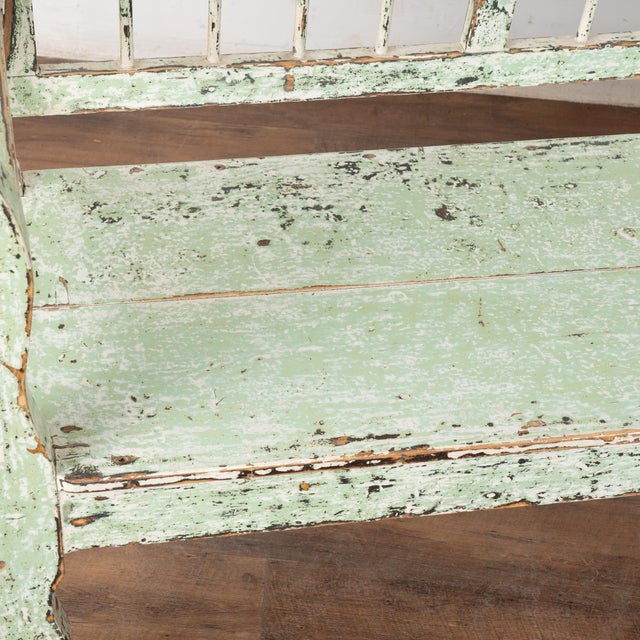 Late 19th Century 19th Century Green Painted Pine Bench From Hungary For Sale - Image 5 of 10
