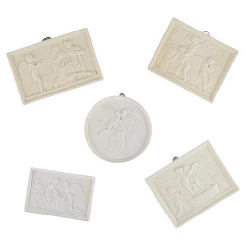 White Wall Reliefs by Bing & Grondahl for Royal Copenhagen, Set of 5 For Sale - Image 8 of 8