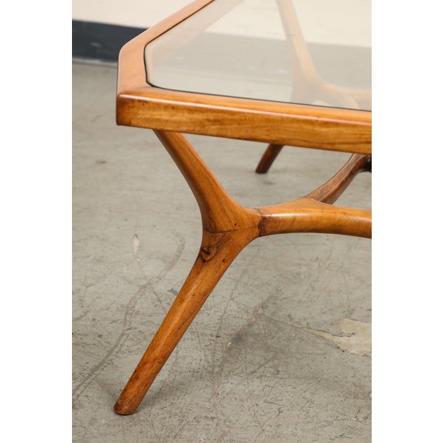 Vintage Midcentury Brazilian Wood and Glass Coffee Table For Sale - Image 10 of 11