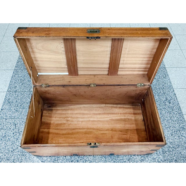 19th Century 19th Century Camphor Wood Campaign Chest For Sale - Image 5 of 18