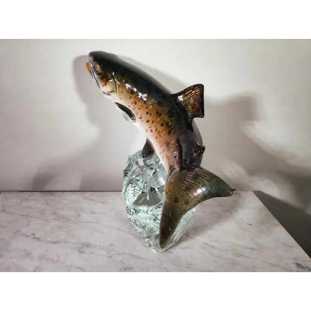 Porcelain Fish on Glass Stand, 1950s For Sale - Image 9 of 13