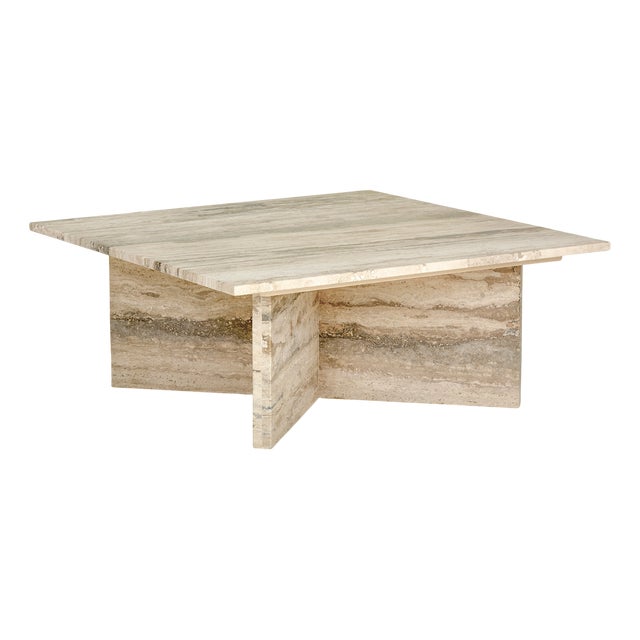 Sofia Coffee Table in Travertine by Marmo Lusso For Sale