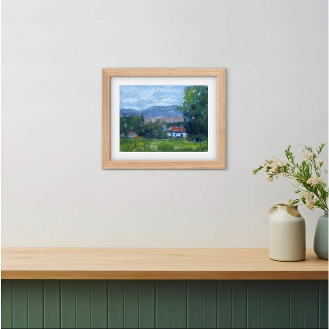 Contemporary Expressionist Oil Painting, Farmhouse (Plein Air Landscape) For Sale - Image 3 of 4