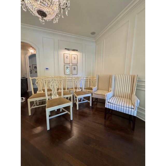 Chippendale Dining Chairs With Coordinating Host Chairs by Hickory Chair Set of 8 Side Chairs, 2 Host Chairs. For Sale - Image 12 of 17