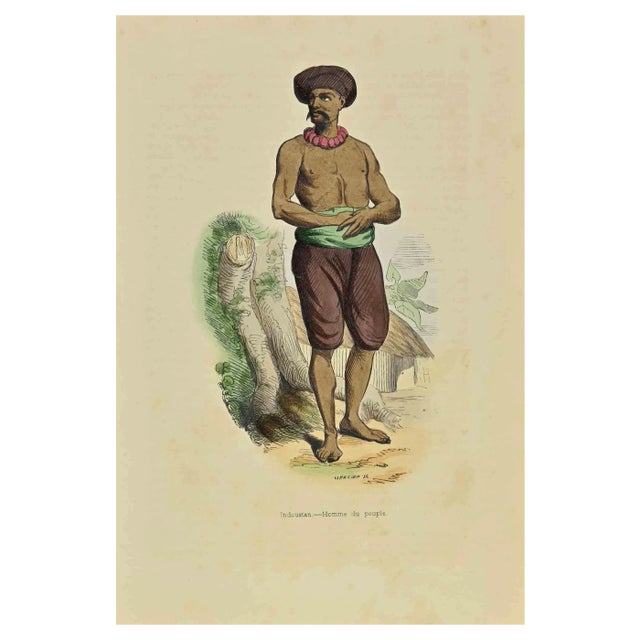 Auguste Wahlen, Indoustan, Man of the people, Lithograph, 1844 For Sale