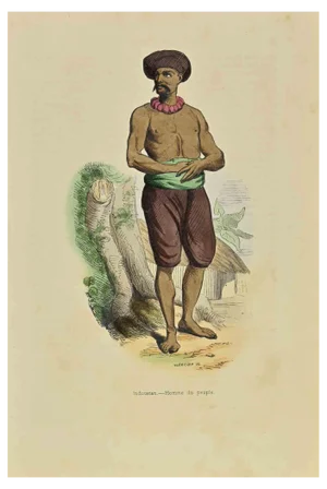 Auguste Wahlen, Indoustan, Man of the people, Lithograph, 1844