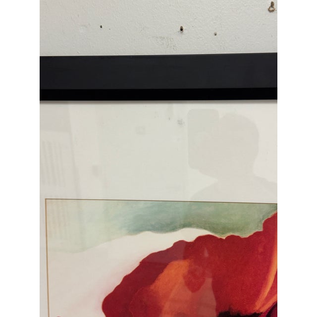 Glass Georgia O’Keeffe "Poppy" Z Gallerie Custom Framed Print, Circa 2005 For Sale - Image 7 of 12