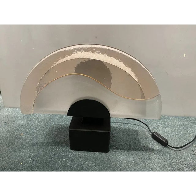 Italian Architectural Murano Glass Table Lamps, 1980s, Set of 2 For Sale - Image 4 of 10