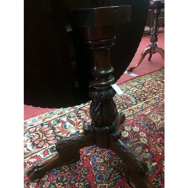 Antique Tilt Top Table, Carved Empire Table For Sale - Image 11 of 11