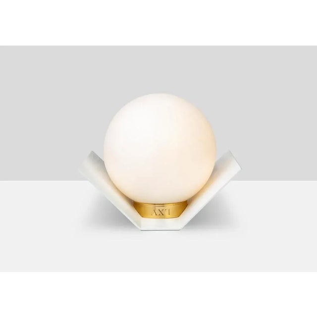 Twain ex pure white wall light by lexavala dimensions: w 16 x d 16 x h 13 cm materials: brass or stainless steel ring...