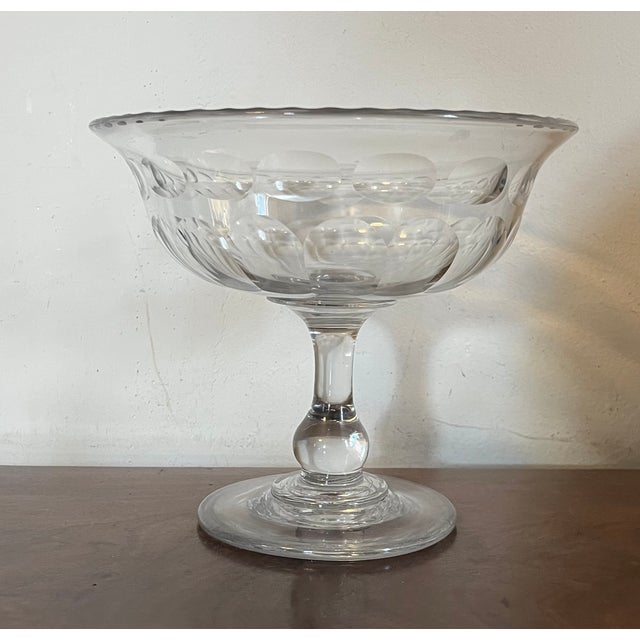 Antique 19th Century American Cut Glass Footed Centerpiece Compote or Fruit Bowl For Sale - Image 15 of 16